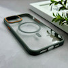 قاب گوشی iPhone 13 Pro Max آیفون اورجینال Orange Line مگ سیف دار طلقی شیشه ای شفاف طوسی کد 128434