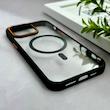 قاب گوشی iPhone 14 Pro Max آیفون اورجینال Orange Line مگ سیف دار طلقی شیشه ای شفاف مشکی کد 128437