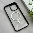 قاب گوشی iPhone 14 Pro Max آیفون اورجینال Orange Line مگ سیف دار طلقی شیشه ای شفاف مشکی کد 128437