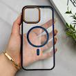 قاب گوشی iPhone 14 Pro Max آیفون اورجینال Orange Line مگ سیف دار طلقی شیشه ای شفاف سرمه ای کد 128439