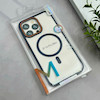 قاب گوشی iPhone 14 Pro Max آیفون اورجینال Orange Line مگ سیف دار طلقی شیشه ای شفاف سرمه ای کد 128439