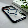 قاب گوشی iPhone 15 Pro Max آیفون اورجینال Orange Line مگ سیف دار طلقی شیشه ای شفاف سرمه ای کد 128440