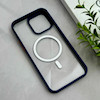 قاب گوشی iPhone 15 Pro Max آیفون اورجینال Orange Line مگ سیف دار طلقی شیشه ای شفاف سرمه ای کد 128440