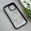 قاب گوشی iPhone 15 Pro Max آیفون اورجینال Orange Line مگ سیف دار طلقی شیشه ای شفاف سرمه ای کد 128440