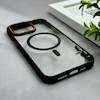 قاب گوشی iPhone 15 Pro Max آیفون اورجینال Orange Line مگ سیف دار طلقی شیشه ای شفاف مشکی کد 128442