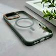 قاب گوشی iPhone 15 Pro Max آیفون اورجینال Orange Line مگ سیف دار طلقی شیشه ای شفاف طوسی کد 128443