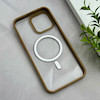 قاب گوشی iPhone 15 Pro Max آیفون اورجینال Orange Line مگ سیف دار طلقی شیشه ای شفاف قهوه ای کد 128444