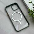 قاب گوشی iPhone 15 آیفون اورجینال Orange Line مگ سیف دار طلقی شیشه ای شفاف طوسی کد 128452