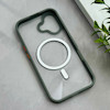 قاب گوشی iPhone 16 آیفون اورجینال Orange Line مگ سیف دار طلقی شیشه ای شفاف طوسی کد 128457
