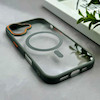 قاب گوشی iPhone 16 آیفون اورجینال Orange Line مگ سیف دار طلقی شیشه ای شفاف طوسی کد 128457