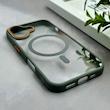 قاب گوشی iPhone 16 آیفون اورجینال Orange Line مگ سیف دار طلقی شیشه ای شفاف طوسی کد 128457
