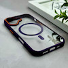 قاب گوشی iPhone 16 آیفون اورجینال Orange Line مگ سیف دار طلقی شیشه ای شفاف بنفش کد 128458