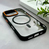 قاب گوشی iPhone 16 Pro آیفون اورجینال Orange Line مگ سیف دار طلقی شیشه ای شفاف مشکی کد 128461