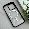 قاب گوشی iPhone 16 Pro آیفون اورجینال Orange Line مگ سیف دار طلقی شیشه ای شفاف مشکی کد 128461
