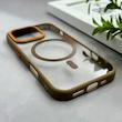قاب گوشی iPhone 16 Pro آیفون اورجینال Orange Line مگ سیف دار طلقی شیشه ای شفاف قهوه ای کد 128462
