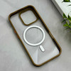 قاب گوشی iPhone 16 Pro آیفون اورجینال Orange Line مگ سیف دار طلقی شیشه ای شفاف قهوه ای کد 128462