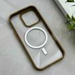 قاب گوشی iPhone 16 Pro آیفون اورجینال Orange Line مگ سیف دار طلقی شیشه ای شفاف قهوه ای کد 128462