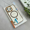 قاب گوشی iPhone 16 Pro آیفون اورجینال Orange Line مگ سیف دار طلقی شیشه ای شفاف قهوه ای کد 128462