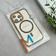 قاب گوشی iPhone 16 Pro آیفون اورجینال Orange Line مگ سیف دار طلقی شیشه ای شفاف قهوه ای کد 128462
