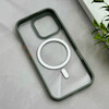 قاب گوشی iPhone 16 Pro آیفون اورجینال Orange Line مگ سیف دار طلقی شیشه ای شفاف طوسی کد 128463