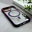 قاب گوشی iPhone 13 Pro آیفون اورجینال Orange Line مگ سیف دار طلقی شیشه ای شفاف بنفش کد 128465