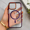 قاب گوشی iPhone 13 Pro آیفون اورجینال Orange Line مگ سیف دار طلقی شیشه ای شفاف بنفش کد 128465