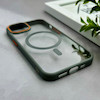 قاب گوشی iPhone 13 - 14 آیفون اورجینال Orange Line مگ سیف دار طلقی شیشه ای شفاف طوسی کد 128471