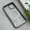 قاب گوشی iPhone 13 - 14 آیفون اورجینال Orange Line مگ سیف دار طلقی شیشه ای شفاف طوسی کد 128471