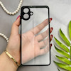 قاب گوشی Galaxy A07 سامسونگ پشت طلق شفاف دور سیلیکونی دور رنگی محافظ لنز برجسته مشکی کد 129400