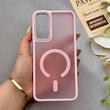 قاب گوشی Galaxy A05S سامسونگ پشت مات درجه یک طرح مگ سیف دور سیلیکونی لنز کربن صورتی کد 150265