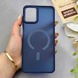 قاب گوشی Galaxy A06 سامسونگ پشت مات درجه یک طرح مگ سیف دور سیلیکونی لنز کربن سرمه ای کد 150267