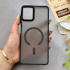 قاب گوشی Galaxy A06 سامسونگ پشت مات درجه یک طرح مگ سیف دور سیلیکونی لنز کربن مشکی کد 150273