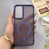 قاب گوشی Galaxy A34 سامسونگ پشت مات درجه یک طرح مگ سیف دور سیلیکونی لنز کربن بنفش کد 150310