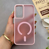 قاب گوشی Galaxy A34 سامسونگ پشت مات درجه یک طرح مگ سیف دور سیلیکونی لنز کربن صورتی کد 150313