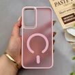 قاب گوشی Galaxy A34 سامسونگ پشت مات درجه یک طرح مگ سیف دور سیلیکونی لنز کربن صورتی کد 150313