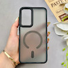 قاب گوشی Galaxy A55 سامسونگ پشت مات درجه یک طرح مگ سیف دور سیلیکونی لنز کربن مشکی کد 150335