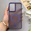 قاب گوشی Galaxy A56 سامسونگ پشت مات درجه یک طرح مگ سیف دور سیلیکونی لنز کربن بنفش کد 150342