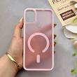 قاب گوشی Galaxy A11 - M11 سامسونگ پشت مات درجه یک طرح مگ سیف دور سیلیکونی لنز کربن صورتی کد 150344