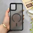 قاب گوشی Galaxy A12 - M12 سامسونگ پشت مات درجه یک طرح مگ سیف دور سیلیکونی لنز کربن مشکی کد 150356