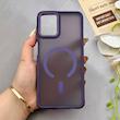 قاب گوشی Galaxy A12 - M12 سامسونگ پشت مات درجه یک طرح مگ سیف دور سیلیکونی لنز کربن بنفش کد 150357
