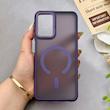 قاب گوشی Galaxy A13 4G - Galaxy A04S سامسونگ پشت مات درجه یک طرح مگ سیف دور سیلیکونی لنز کربن بنفش کد 150358