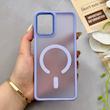 قاب گوشی Galaxy A22 4G - Galaxy M32 4G سامسونگ پشت مات درجه یک طرح مگ سیف دور سیلیکونی لنز کربن یاسی کد 150370