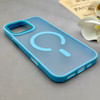 قاب گوشی iPhone 16 Pro Max آیفون پشت مات درجه یک طرح مگ سیف دور سیلیکونی لنز کربن آبی کد 150399