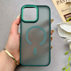 قاب گوشی iPhone 16 Pro Max آیفون پشت مات درجه یک طرح مگ سیف دور سیلیکونی لنز کربن سبز کد 150400