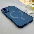 قاب گوشی iPhone 16 آیفون پشت مات درجه یک طرح مگ سیف دور سیلیکونی لنز کربن سرمه ای کد 150405