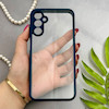 قاب گوشی Galaxy A14 سامسونگ پشت طلق شفاف دور سیلیکونی دور رنگی محافظ لنز برجسته سرمه ای کد 129403