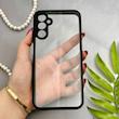 قاب گوشی Galaxy A14 سامسونگ پشت طلق شفاف دور سیلیکونی دور رنگی محافظ لنز برجسته مشکی کد 129404