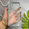 قاب گوشی Galaxy A14 سامسونگ پشت طلق شفاف دور سیلیکونی دور رنگی محافظ لنز برجسته طوسی کد 129405
