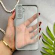 قاب گوشی Galaxy A15 سامسونگ پشت طلق شفاف دور سیلیکونی دور رنگی محافظ لنز برجسته طوسی کد 129406