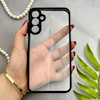 قاب گوشی Galaxy A15 سامسونگ پشت طلق شفاف دور سیلیکونی دور رنگی محافظ لنز برجسته مشکی کد 129407
